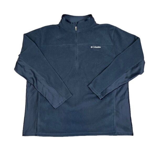 Columbia Fleece Falls Men's 1/2 Zip Fleece Navy Blue with Performance Sides XXL - Picture 1 of 10